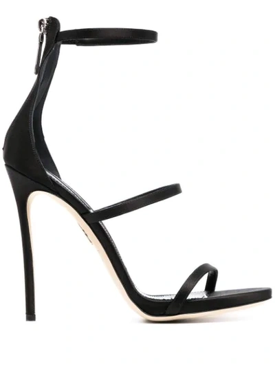 Dsquared2 Triple-strap Leather Sandals In Black