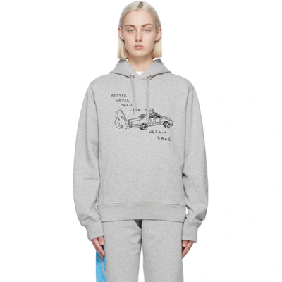 Helmut Lang Ssense Exclusive Grey Saintwoods Edition Taxi Hoodie In Heathergrey