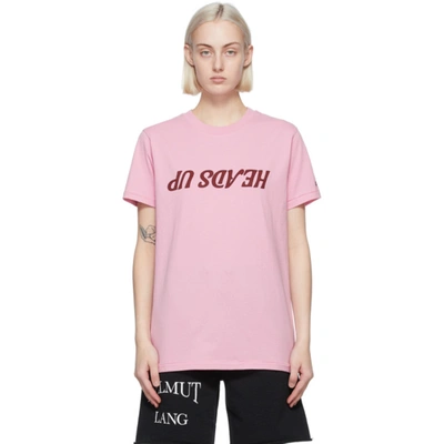 Helmut Lang Pink Saintwoods Edition 'heads Up' T-shirt In Grasse Rose