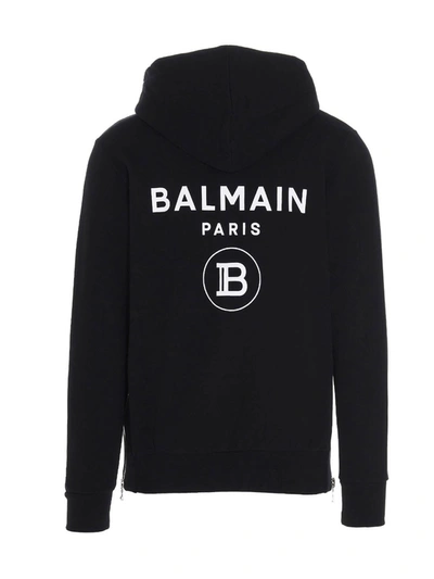 Balmain Zipped Sweatshirt In Black