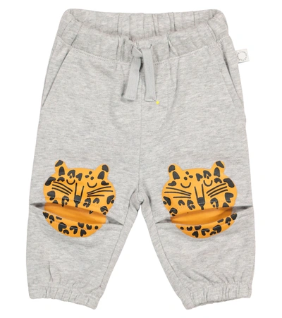 Stella Mccartney Grey Sweatpants For Babykids With Leopards