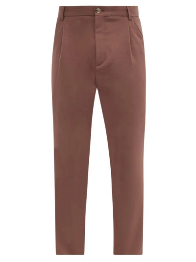 Nanushka Tom Pleated Cady Suit Trousers In Brown