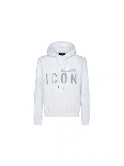 Dsquared2 Cotton Sweatshirt With Logo Print In White