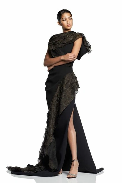 Maticevski Serene Draped-shoulder Gown