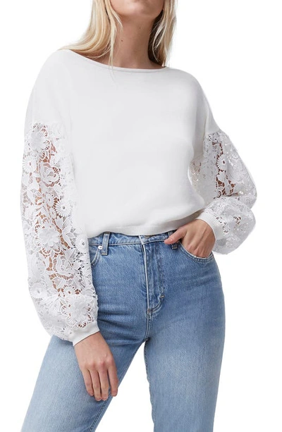 French Connection Josephine Lace Knits Top - Summer White - 78qbe