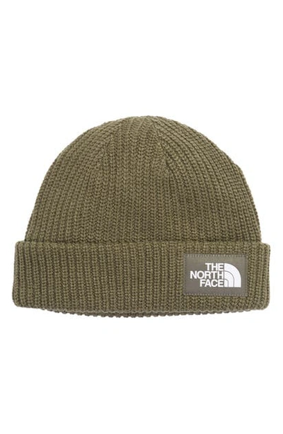 The North Face Salty Dog Beanie In Khaki-green In Evergreen