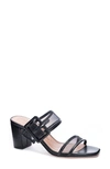 Chinese Laundry Yippy Block Heel Sandal In Black Mesh