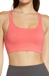 Zella Seamless Strappy Sports Bra In Pink Paradise