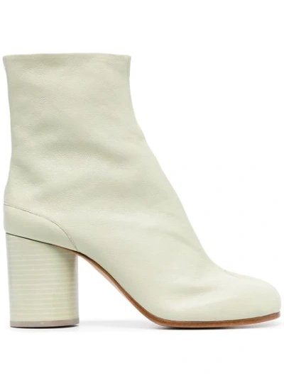 Maison Margiela Pale Green Tabi 80 Leather Ankle Boots