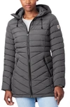 Bernardo Bernado Packable Ecoplume™ Hooded Walker Coat In Charcoal