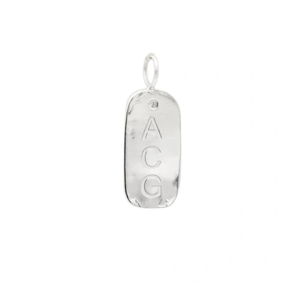 Ali Grace Jewelry Initial & Diamond Oblong Charm In Silver