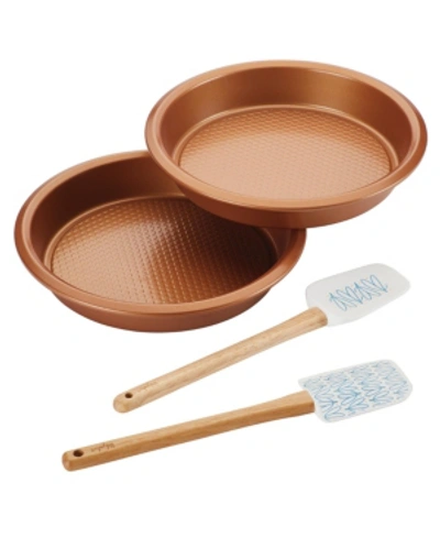 Ayesha Curry Ayesha Collection Nonstick 4-pc. Bakeware Cake Pan And Utensil Set In Copper