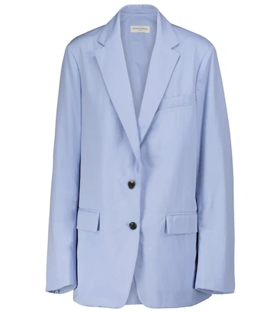 Dries Van Noten Casual Loose-fit Lightly Padded Blazer In Light Blue