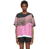 Dries Van Noten Womens Fuchsia Striped Cotton-jersey T-shirt Xs In Black
