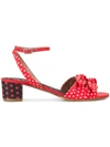 Tabitha Simmons Eloy Polka Dot-print Canvas Sandals In Red