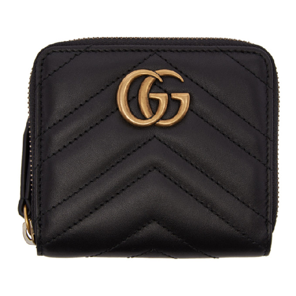 gucci black small gg marmont wallet