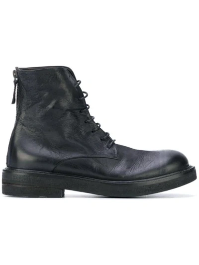 Marsèll Parrucca Black Leather Combat Boots