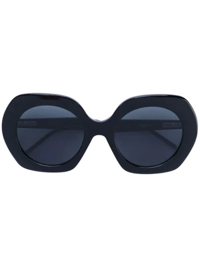 Thom Browne Runde Oversized-sonnenbrille In Black