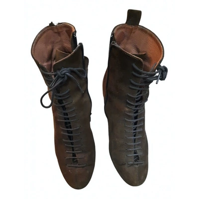 Pre-owned Jonak Boots In Brown