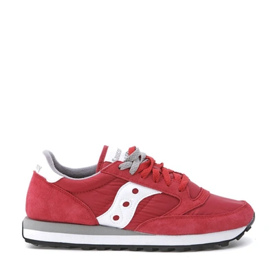 Saucony Jazz Red Suede And Nylon Sneaker In Rosso