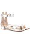 Gianvito Rossi Portofino 20 Block-heel Leather Sandals In Silver