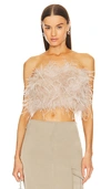 Lamarque Zaina Feather Bustier Top In Black