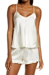 Nordstrom Short Silk Pajamas In Ivory Egret