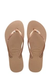 Havaianas Women's Slim Swarovski Crystal Ii Flip Flop Sandals Women's Shoes In Rose Gold