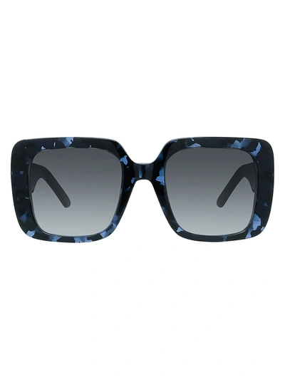 Dior Women's Square Sunglasses, 55mm In Havana Blue/gradient Blue