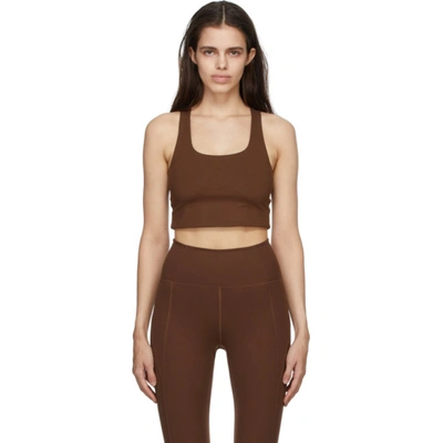 Girlfriend Collective Paloma Sports Stretch-recycled Polyester Sports Bra In Earth