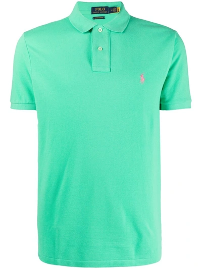 Polo Ralph Lauren Slim-fit Logo-embroidered Cotton-piqué Polo Shirt In Green