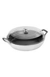 Staub 3.5 Quart Enameled Cast Iron Braiser With Glass Lid In White