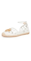 Tory Burch Women's Eleanor Woven Leather D'orsay Espadrille Sandals In White