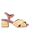 Tory Burch Kira Braided Raffia & Leather Sandals In Natural
