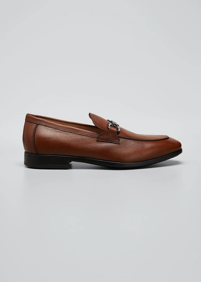 Ferragamo Men's Ree Double Gancini Bit Leather Loafers Wide - 100% Exclusive In Brown