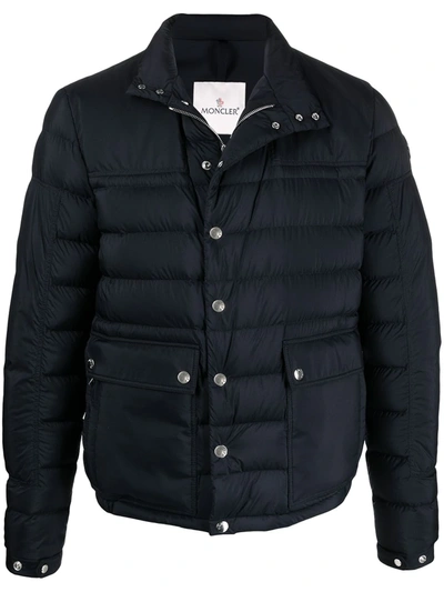 Moncler Funnel-neck Padded Quilted Shell-down Jacket In Navy