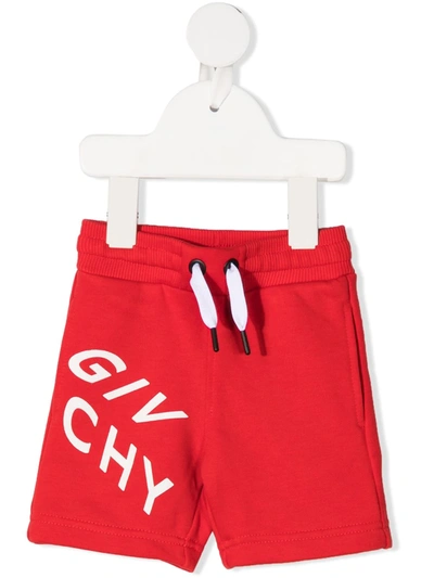 Givenchy Babies' Kids Abstract Logo Sweatshorts (6-36 Months) In Red
