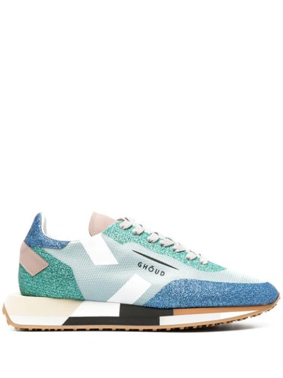 Ghoud Colour-block Panelled Low-top Trainers In Blue