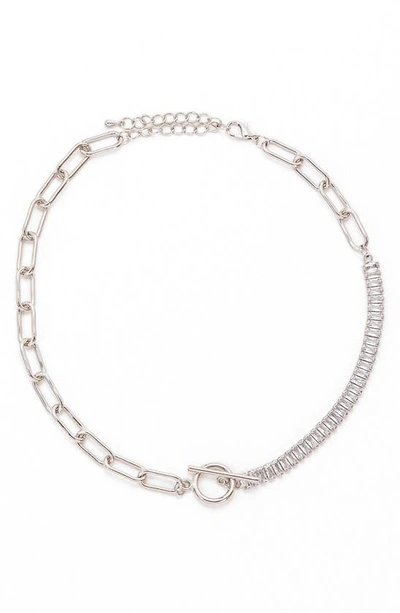 Petit Moments Demie Crystal Chain Necklace In Silver