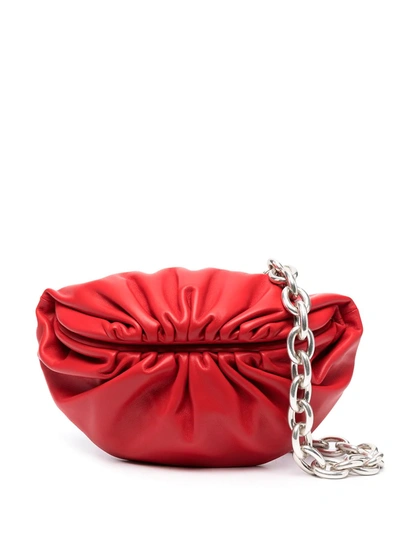 Bottega Veneta Chain Pouch Leather Crossbody Bag In Red