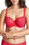Panache Envy Underwire Stretch Lace Bra In Cyber Red