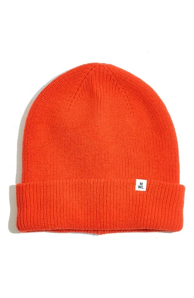Madewell Recycled Cotton Beanie In Flame