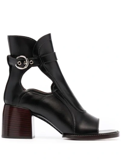 Chloé Gaile Open-toe Boots In Black