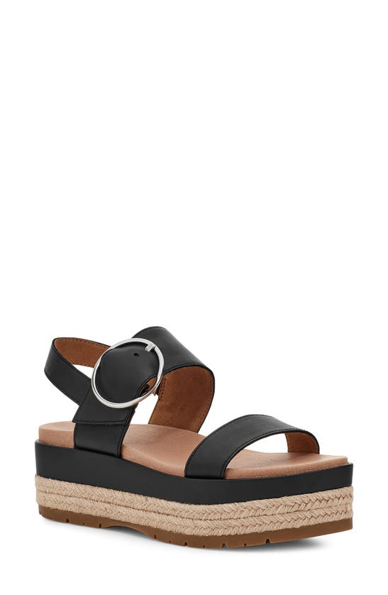 black ugg platform sandals