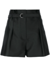 3.1 Phillip Lim Black Satin Origami Shorts