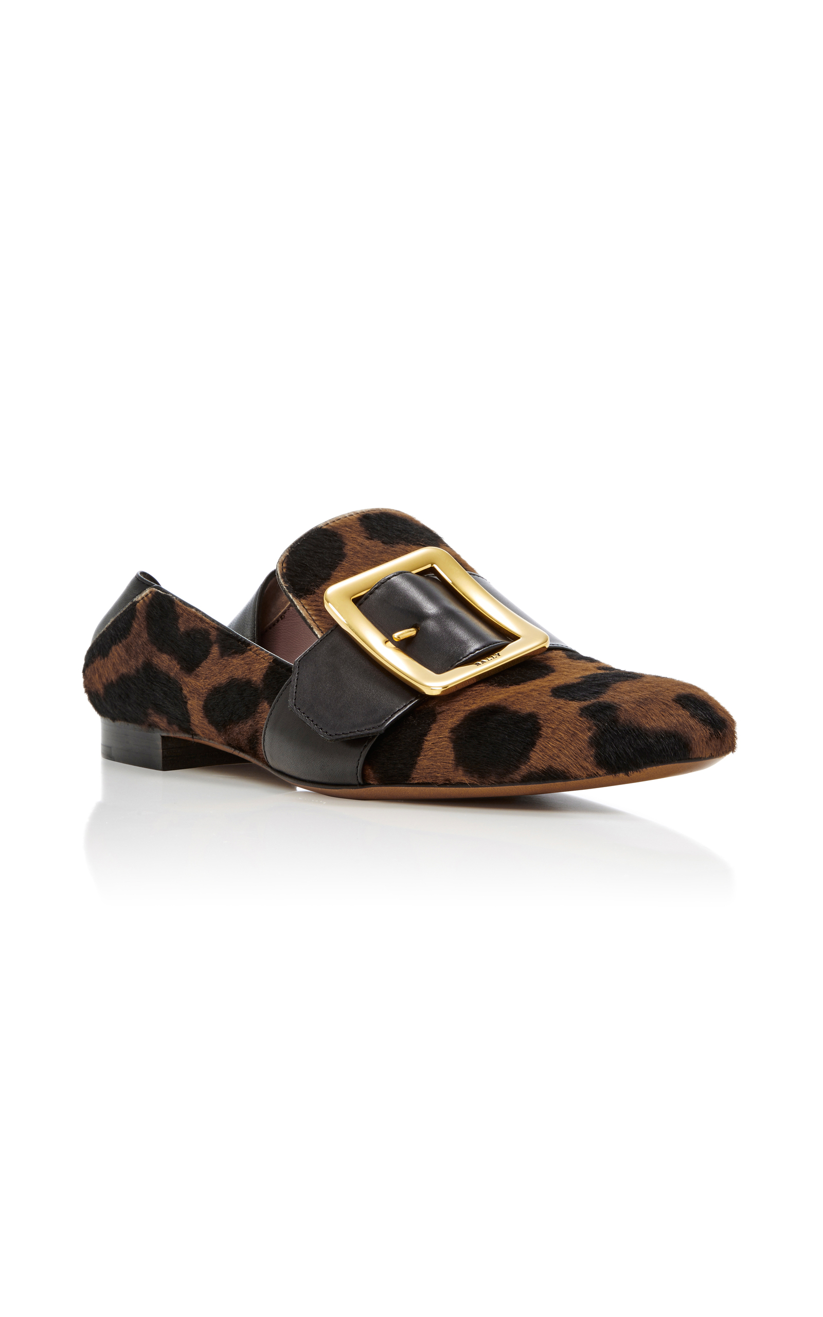holland leopard print calf hair and leather loafer