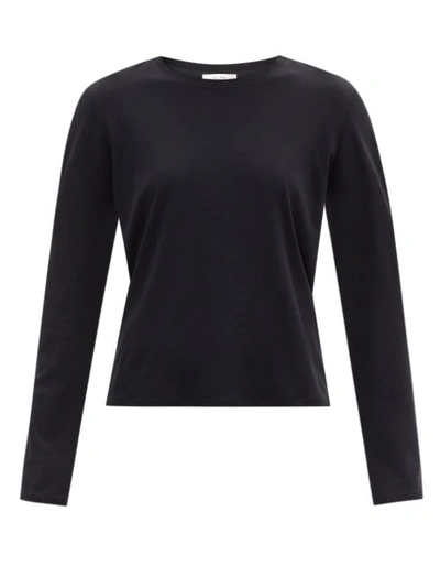 The Row Sherman Cotton-jersey Long-sleeved T-shirt In Black