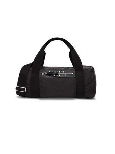 Valentino Garavani Boston Nylon  Handbag In Black