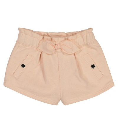 Chloé Kids' Baby Bow-trimmed Cotton-blend Shorts In Pink