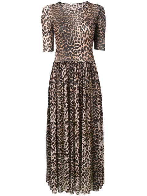 Ganni - Olivet Leopard Print Maxi Dress | ModeSens